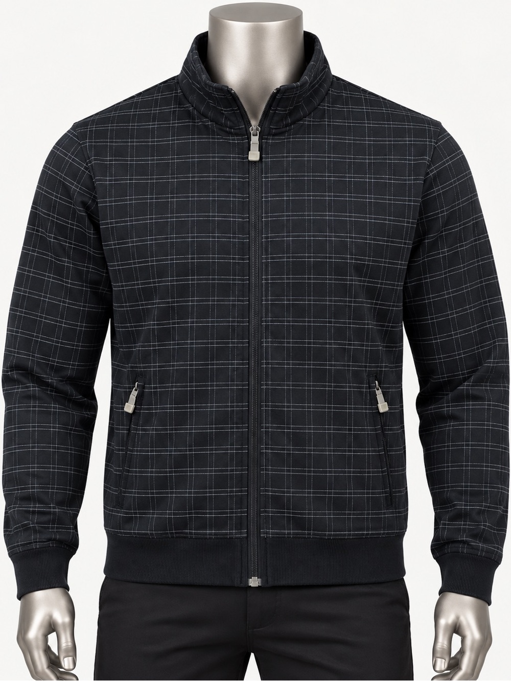 lululemon athletica Men's Black Plaid Bomber Jacket 2XL